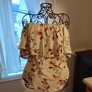 Chic Off-Shoulder Floral Blouse